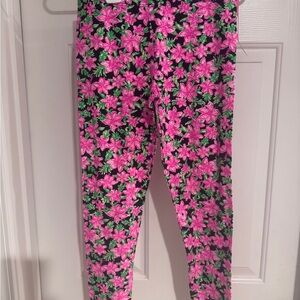 Lilly Pulitzer Pink and Green Floral Leggings